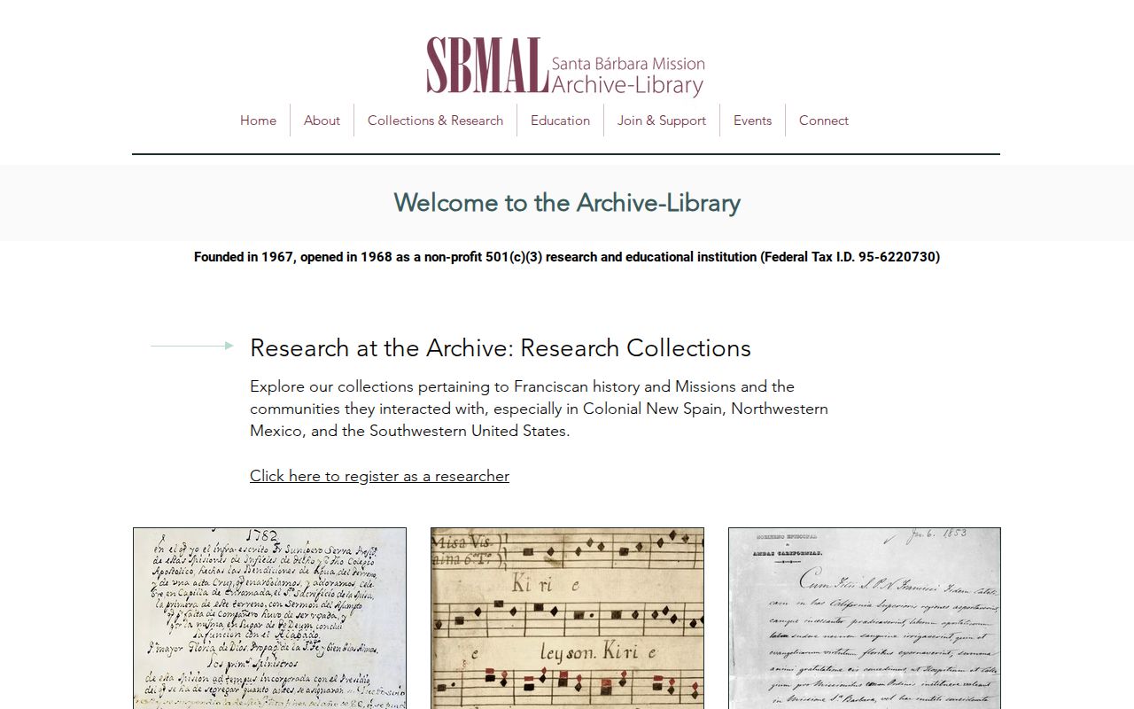 Santa Barbara County previous residents Mission Archive Library research