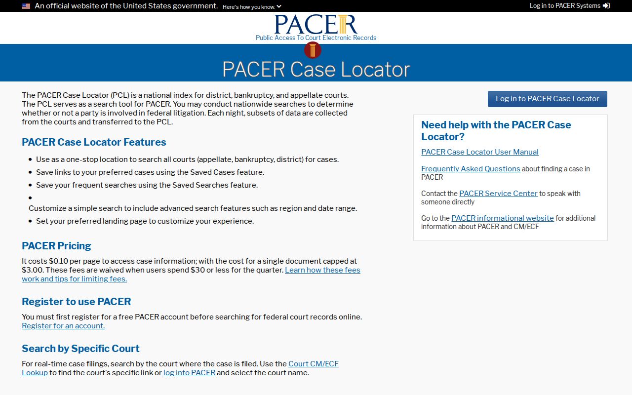 Santa Barbara County resident lookup federal case locator