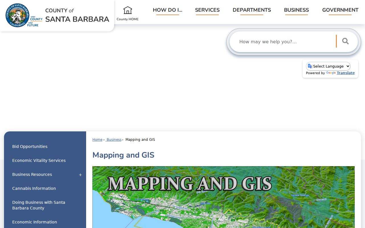 Santa Barbara County ZIP code directory county GIS mapping